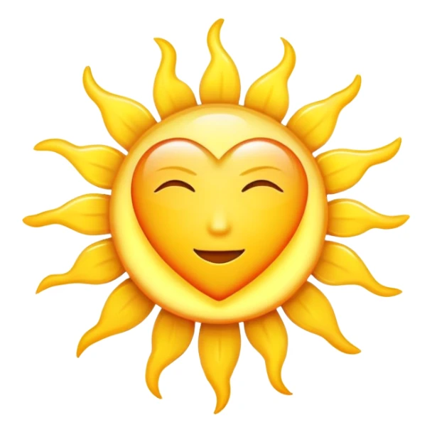 Sun and heart no face sticker