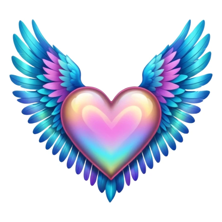 fairytale wings heart sticker