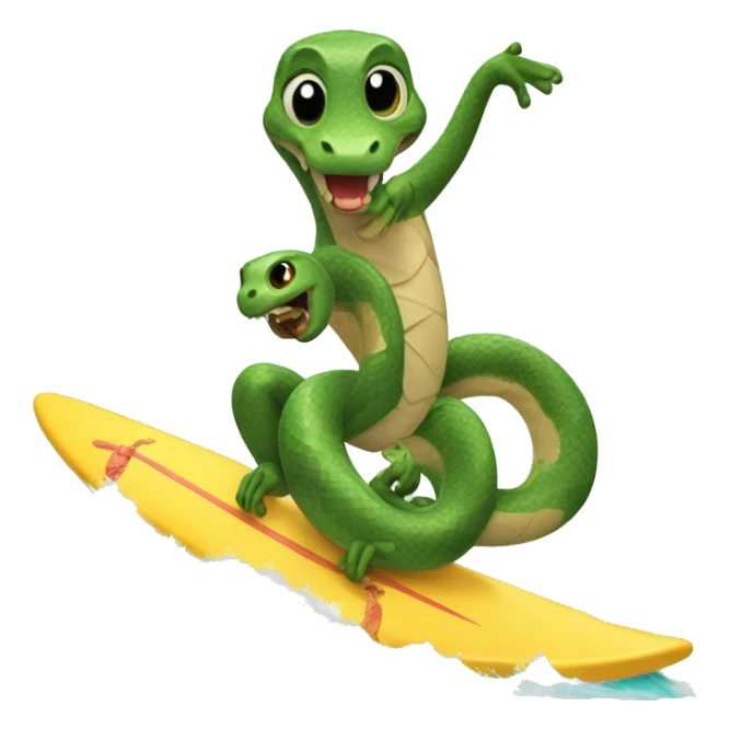 snake ridin a surfboard sticker