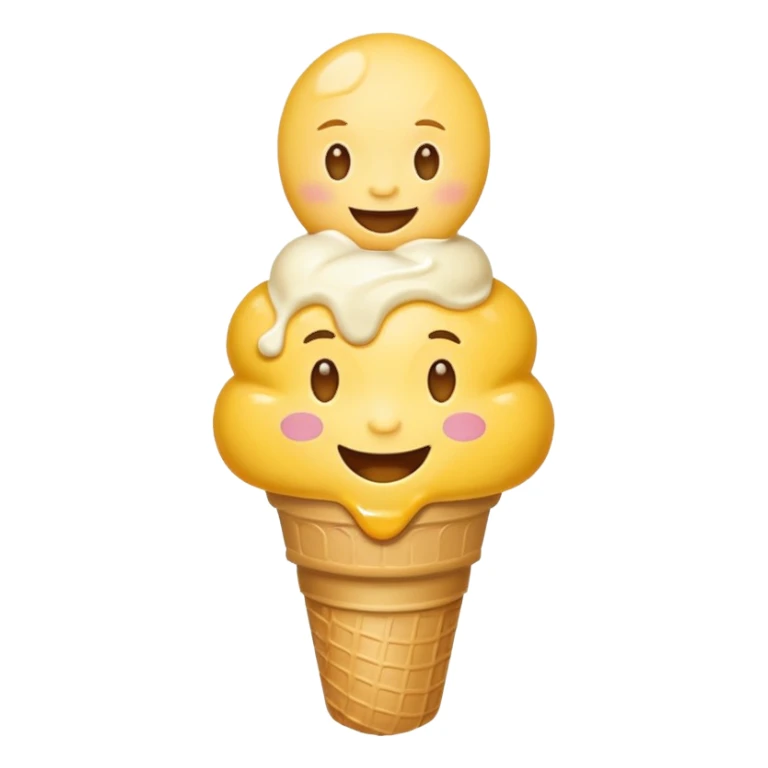 emoji eating icecream sticker