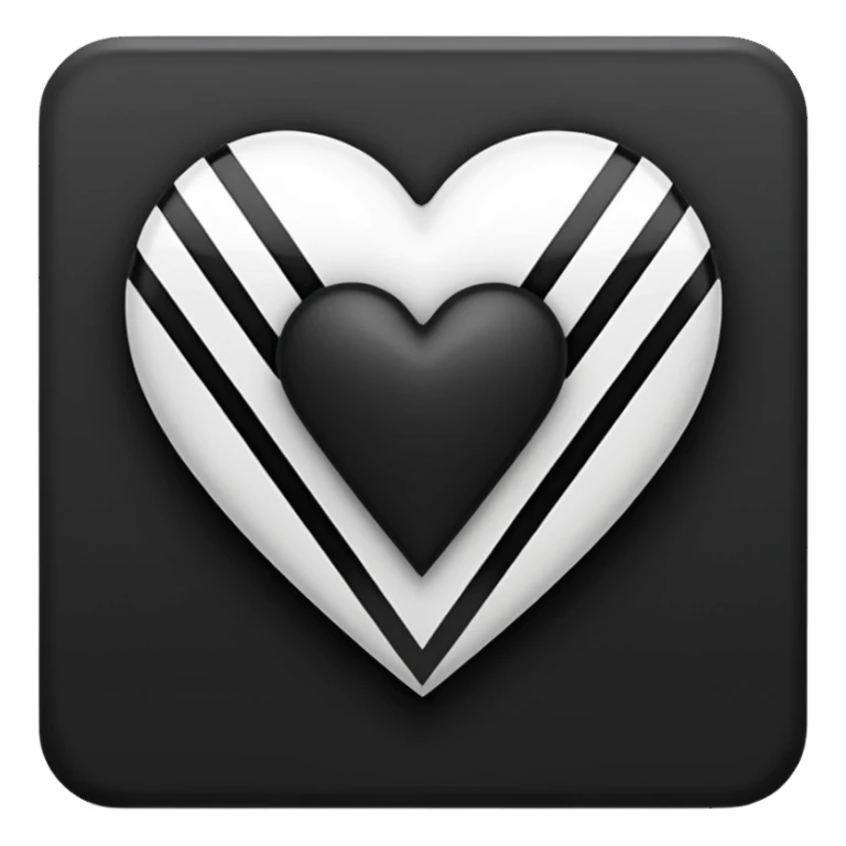 Adidas white stripes black heart sticker