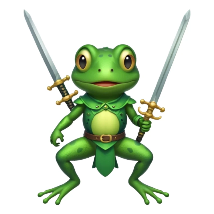 Sapo con espadas y sin piernas sticker