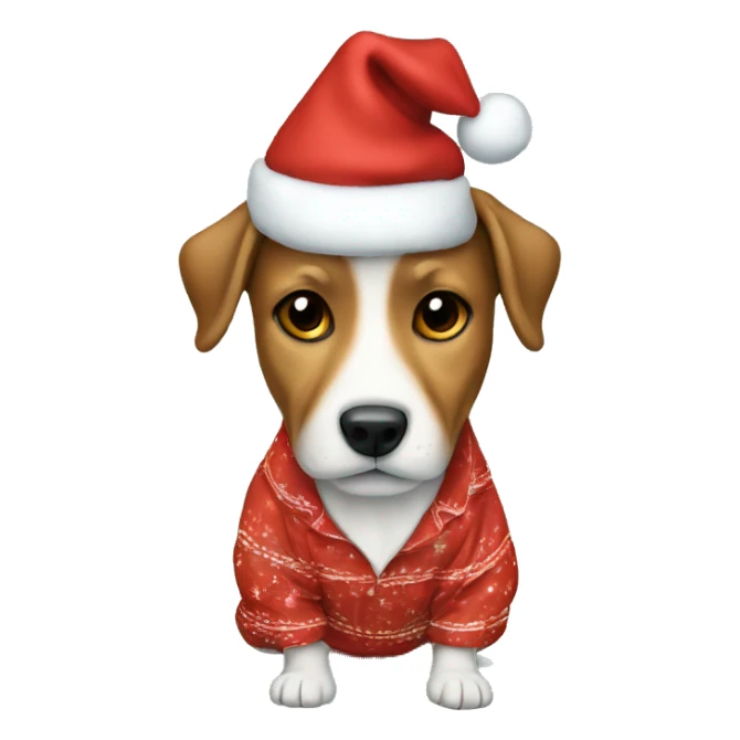 Dog wearing xmas pijama sticker