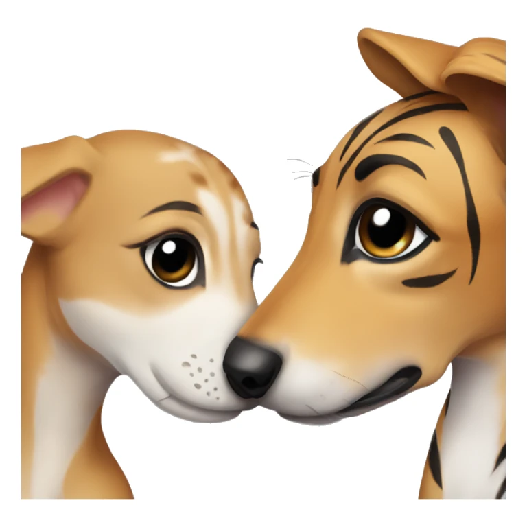 Fawn tiger greyhound kissing sticker