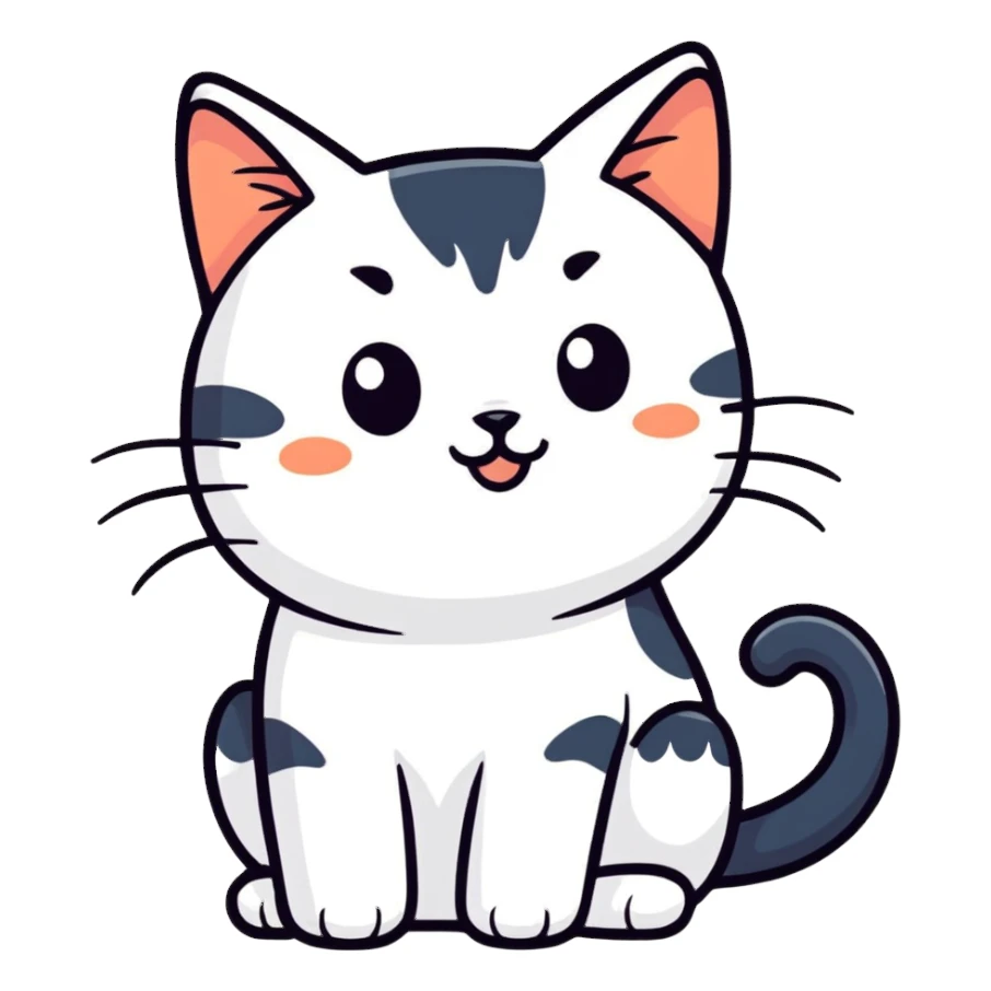 playful cat cartoon style sticker