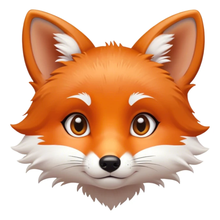 Cute baby fox head sticker