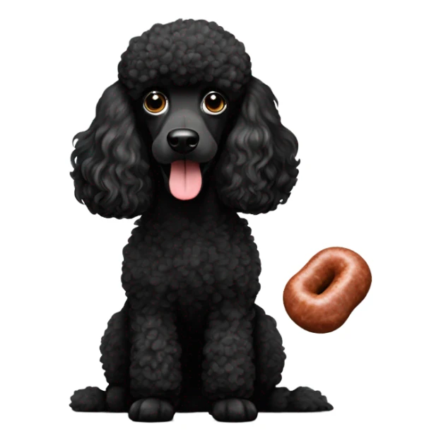 black poodle with sausage sticker
