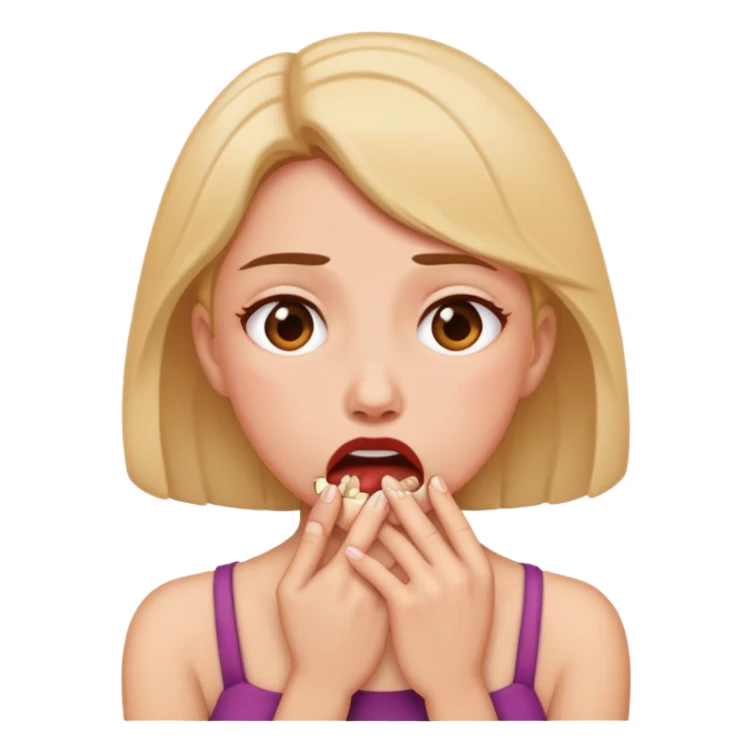 woman choking herself sticker