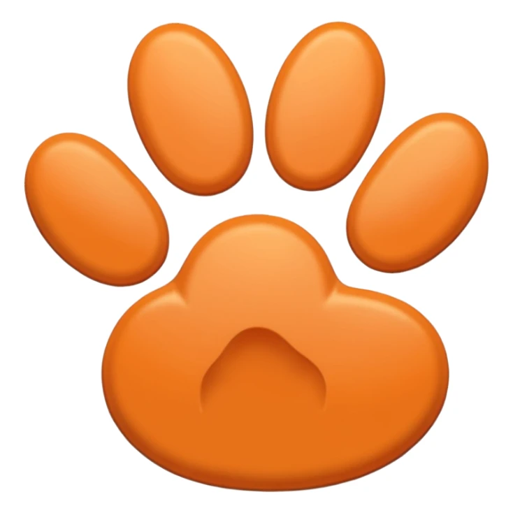 a light pastel orange pawprint sticker