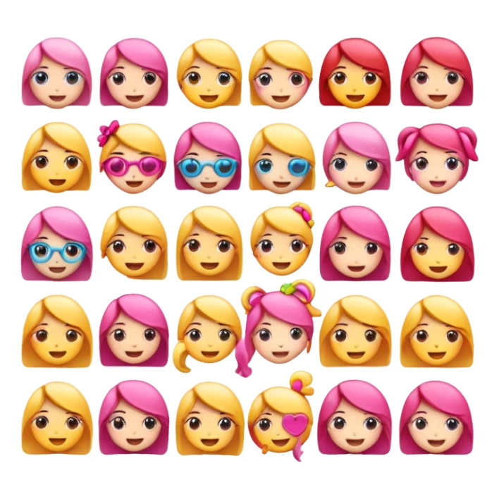 Girly emojis sticker
