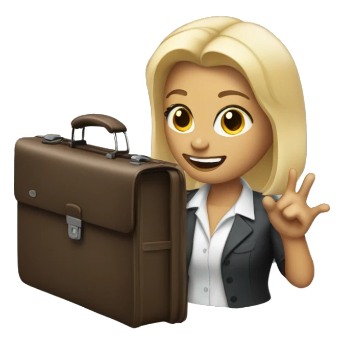 blondie holding out briefcase sticker