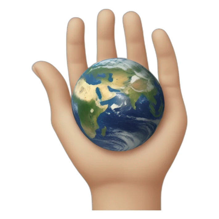 Hand with earth in heart shape sticker