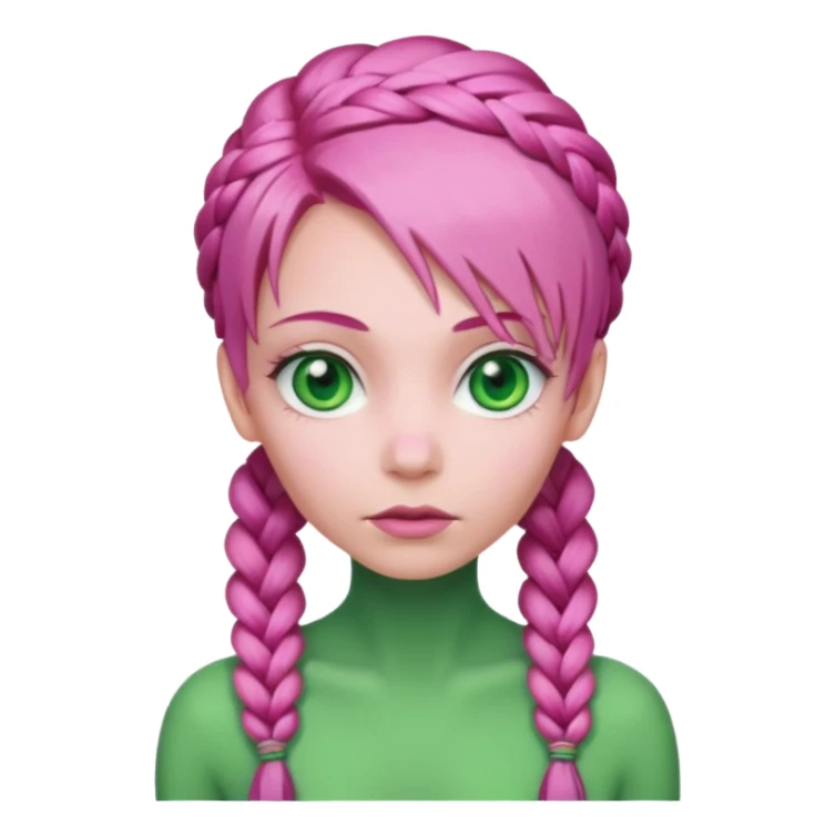 pink haired braided alien sticker