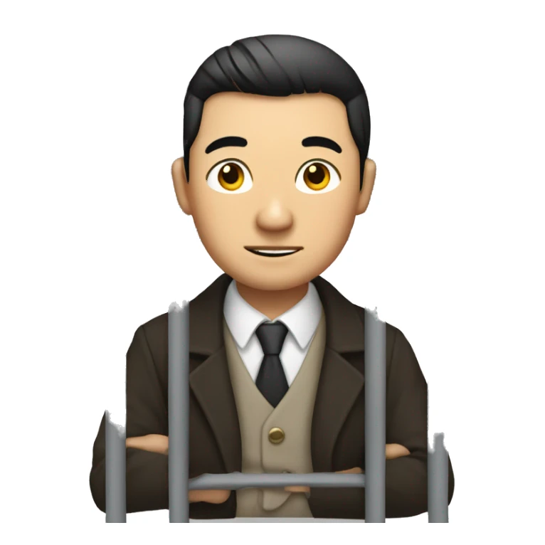 rich chinese guy behind the bars sticker