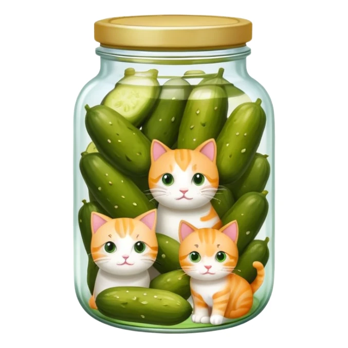 A jar a pickles with cats in it  sticker