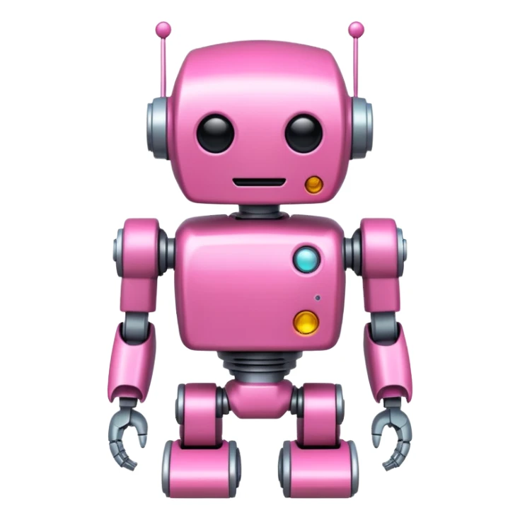 pink robot sticker