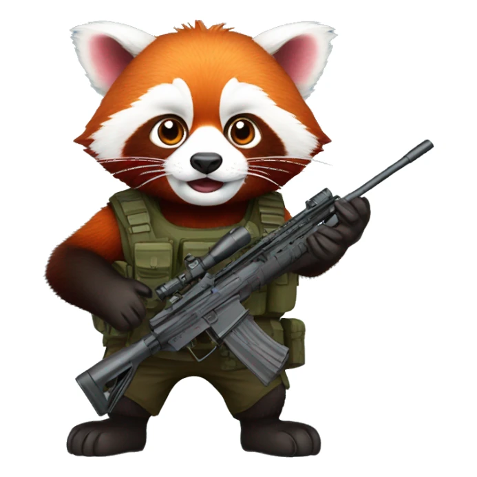 Red panda with a sniper on a mounten  sticker