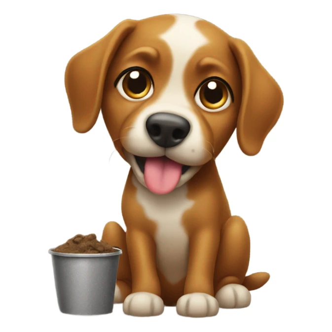 dog holding poop sticker