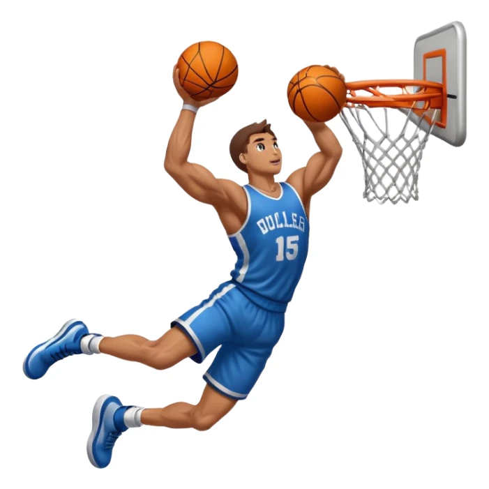 an arm dunking a basketball into a hoop sticker