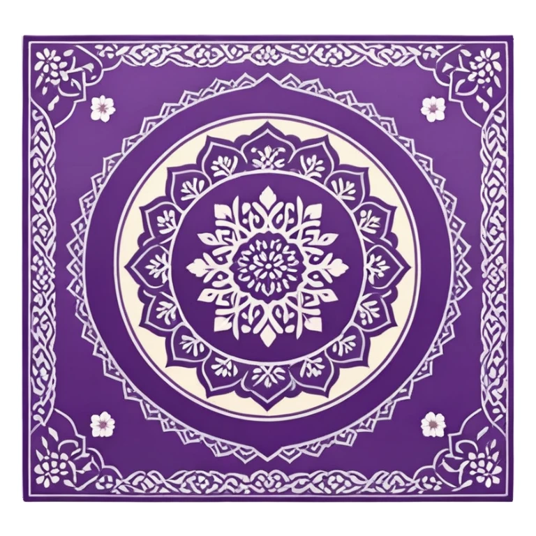 islamic prayer mat purple with blossom sticker