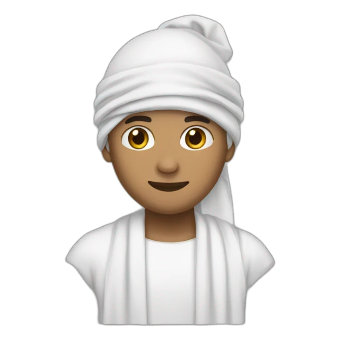 a white thobe and a durag sticker