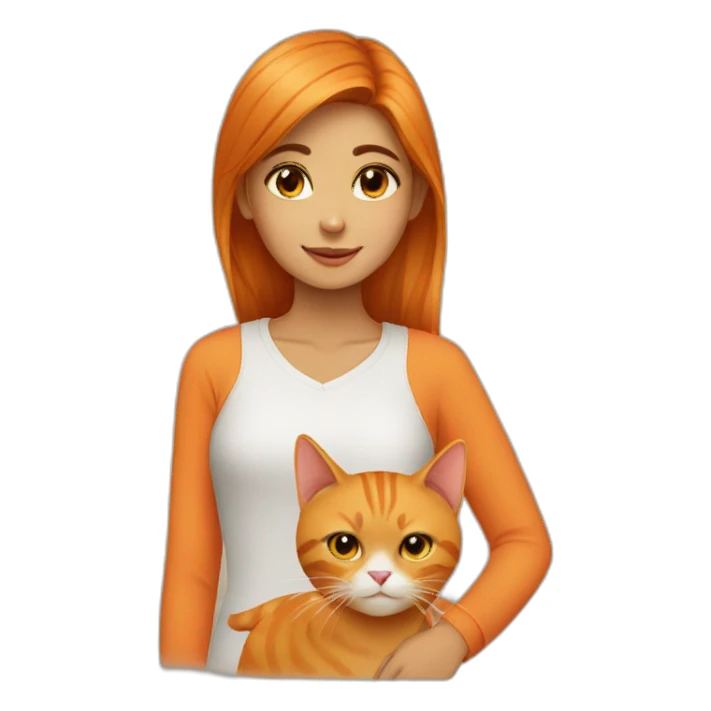 Pakistani girl and orange cat sticker