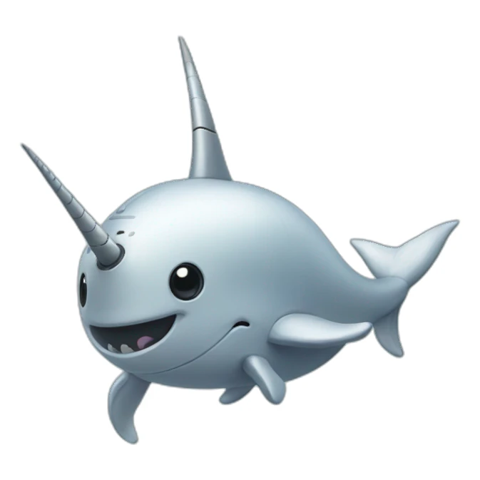 robot narwhal closeup sticker