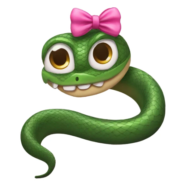 Snake with a pink bow sticker