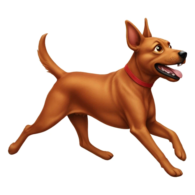 realistic solid red dog with pointed ears running sticker