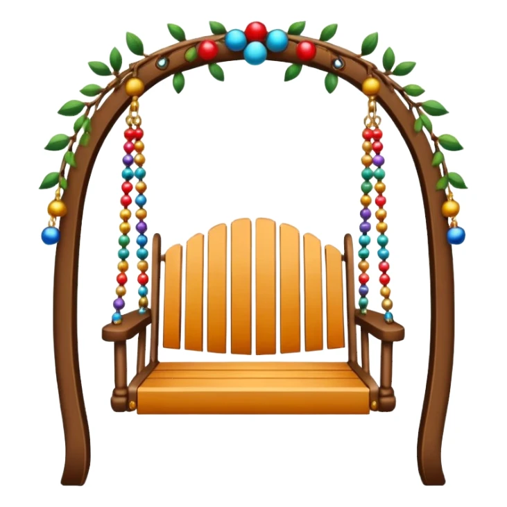 Swing with beads and bells for birds sticker