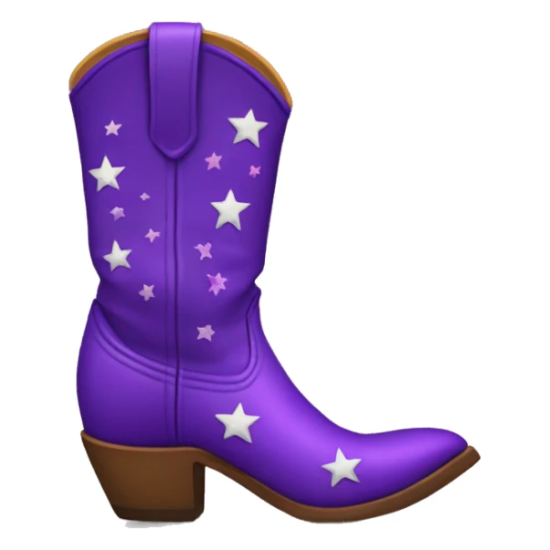 Putple cowboy boots with stars sticker