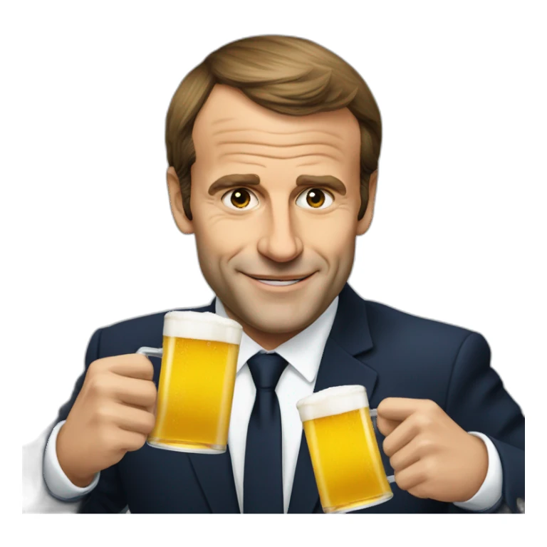 Macron qui boit une bière sticker
