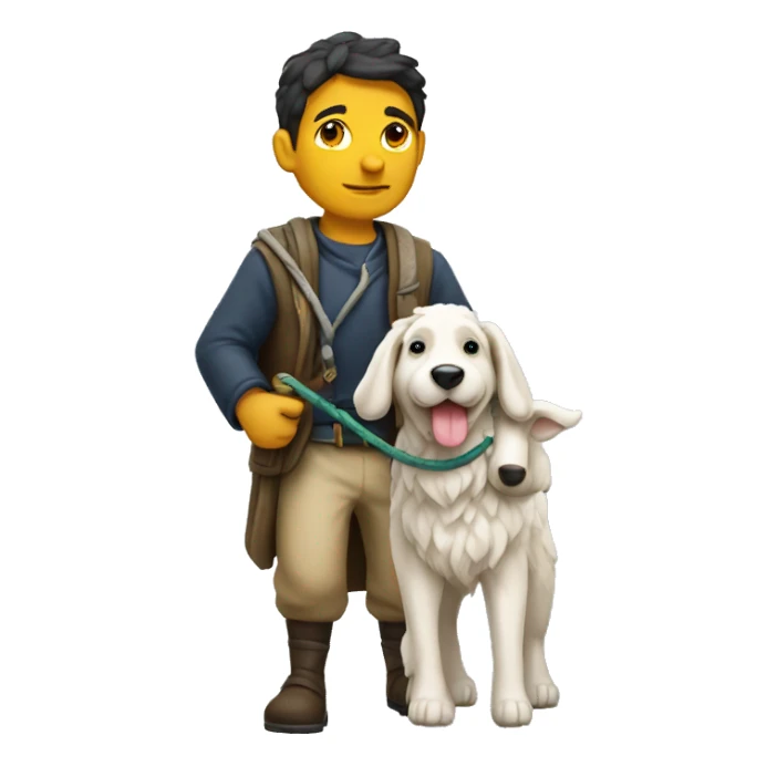 shepherd holding a bush on a leash sticker