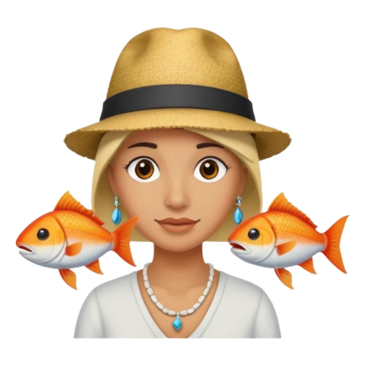Hatted ancient People & Fish Bone Necklaces sticker