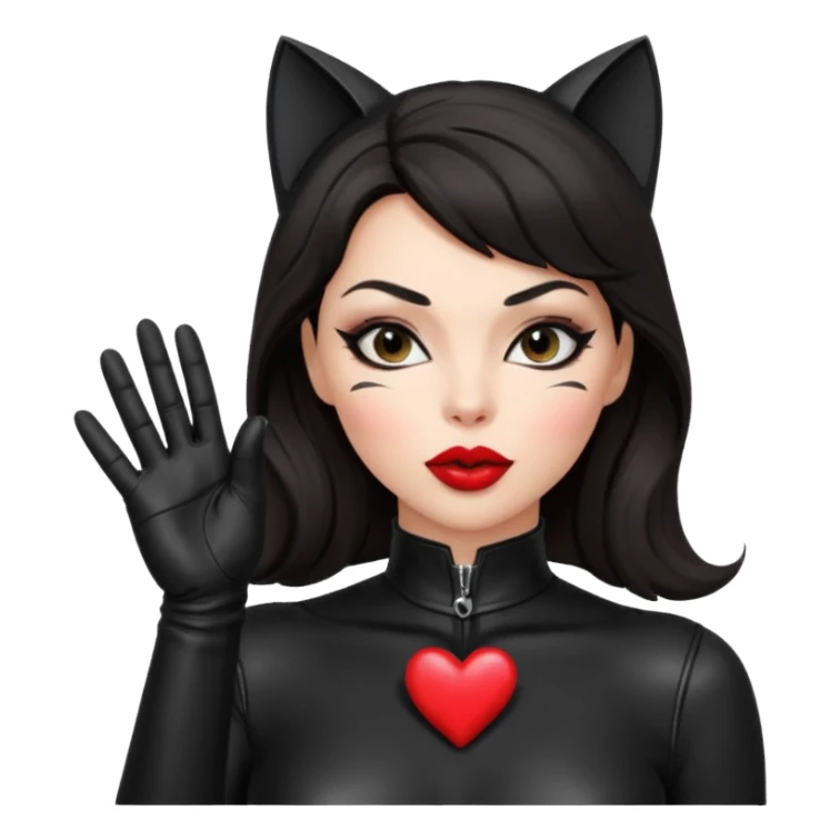 Catwoman manda besos corazon sticker