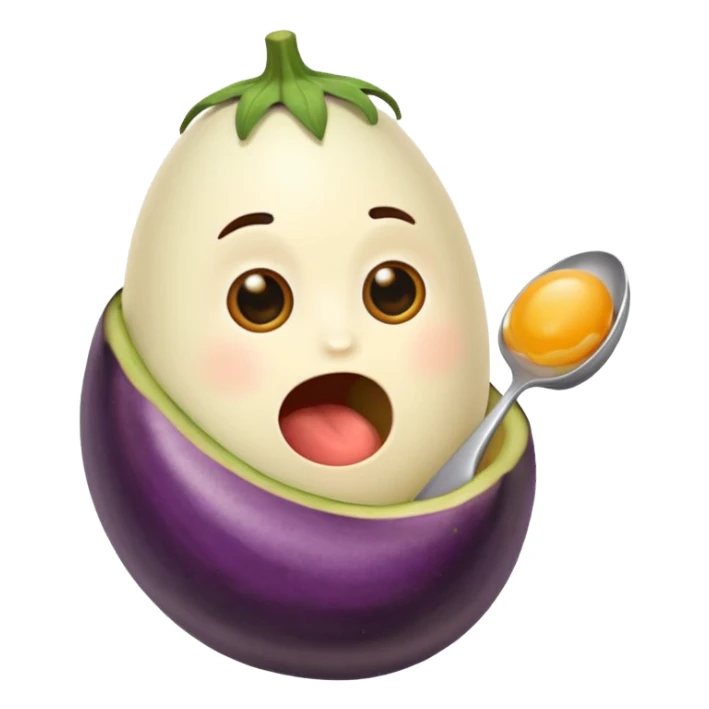 Somone eating a egg plant sticker