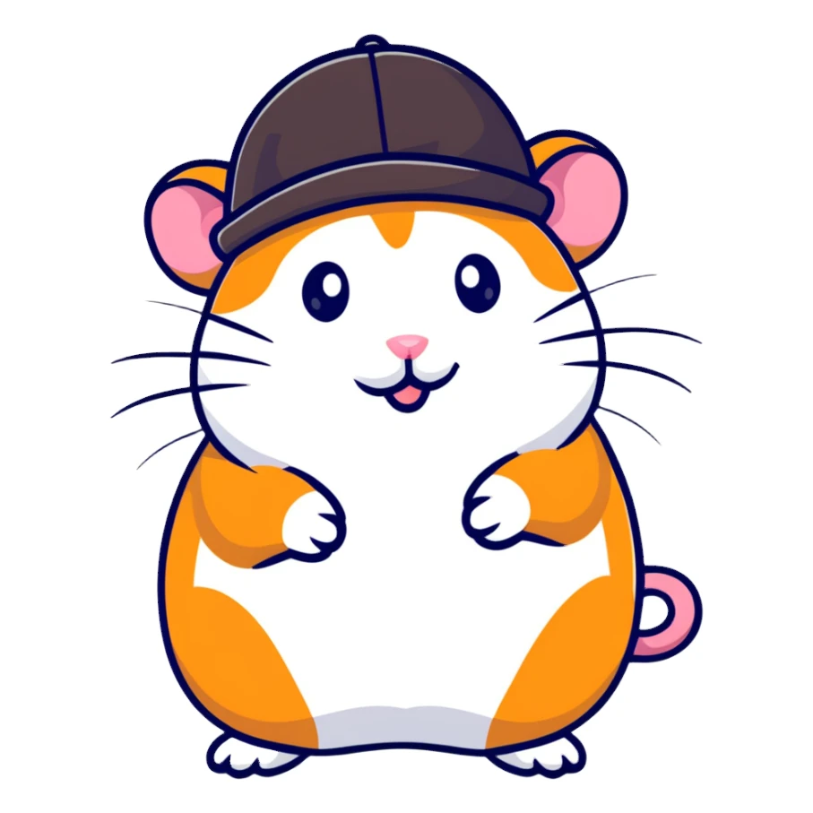 sad hamster in a hat sticker