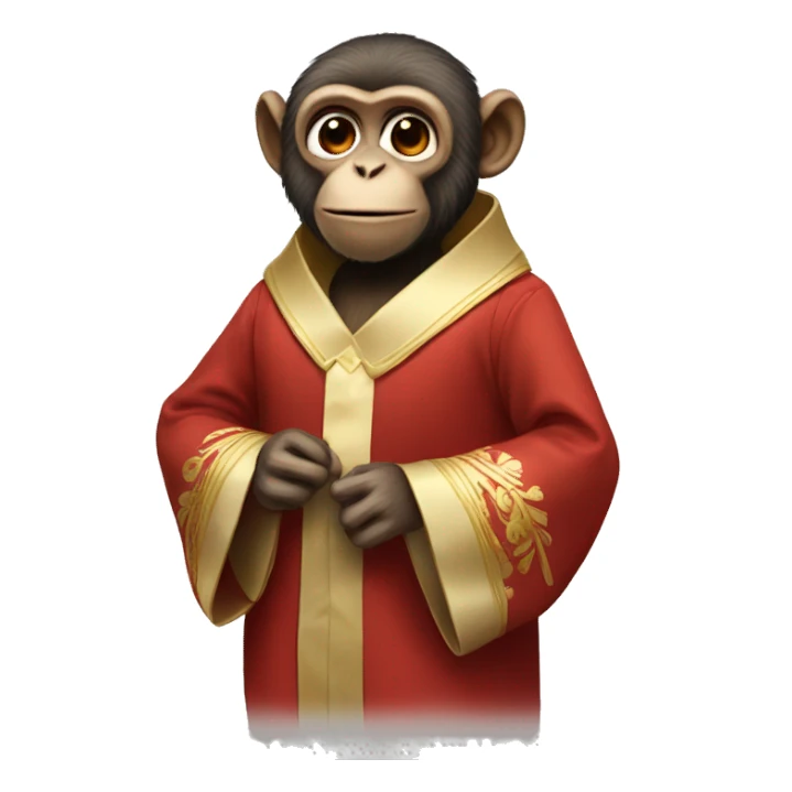 Monkey wearing a choir robe sticker