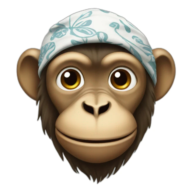 monkey with bandana over mouth sticker