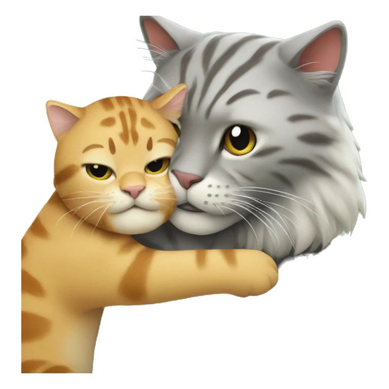 Big cat hugging smal cat sticker