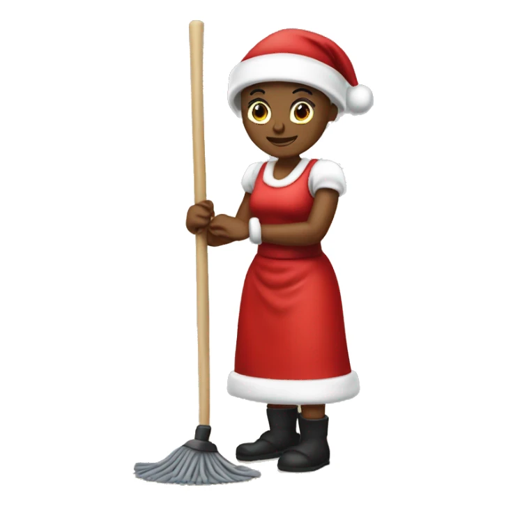 Create a black Mrs claus mopping  sticker