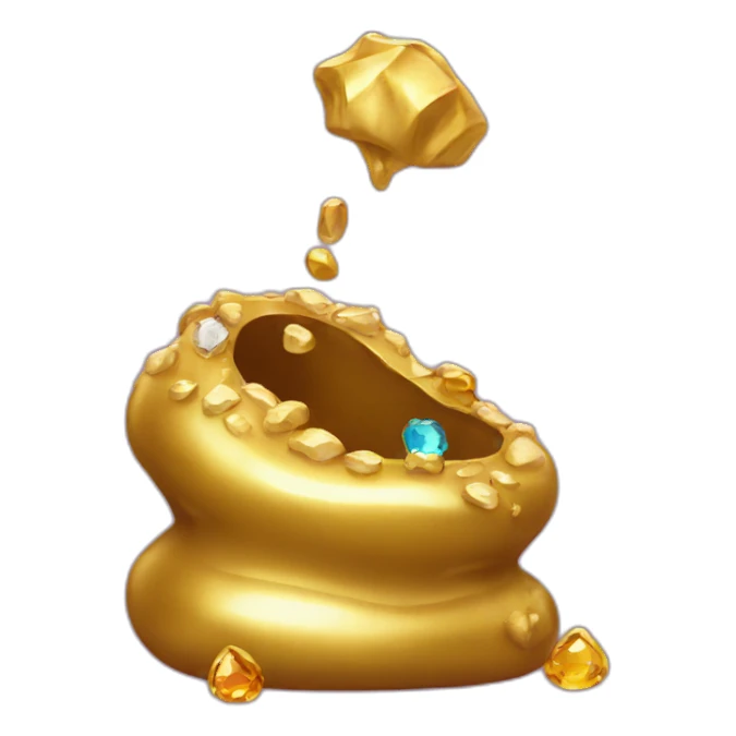 Gold poo with gems sticker