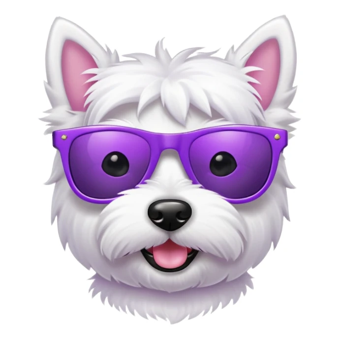 Westie in purple sunglasses sticker