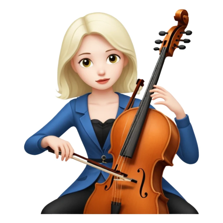 girl playing cello sticker