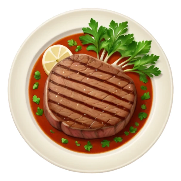 plate of steak, top down camera sticker