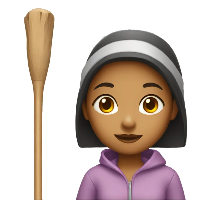 A girl with a stick sticker