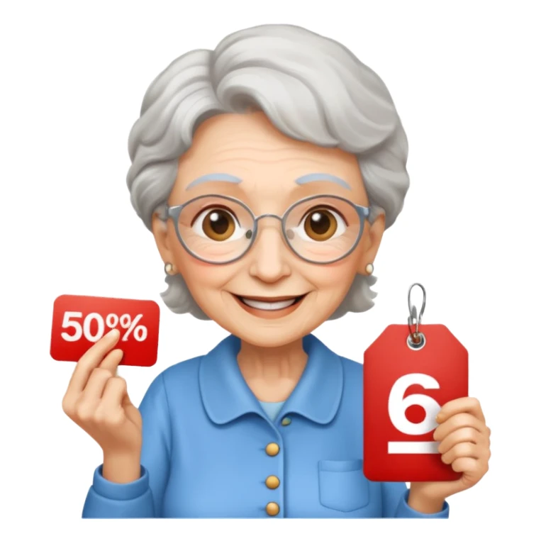 Grandma comparing discounts















 sticker