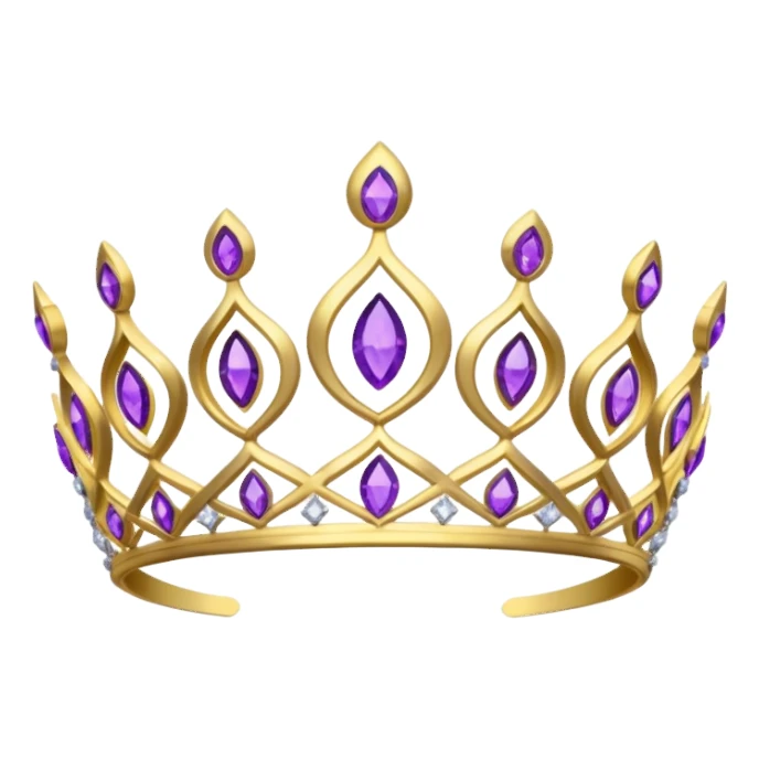 gold kokoshnik tiara with purple diamonds sticker