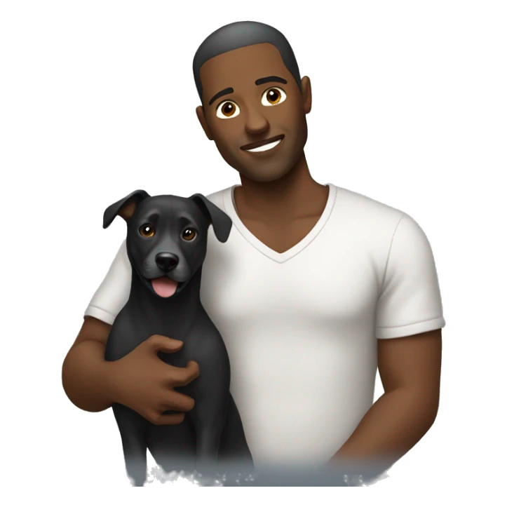 black man with dog sticker