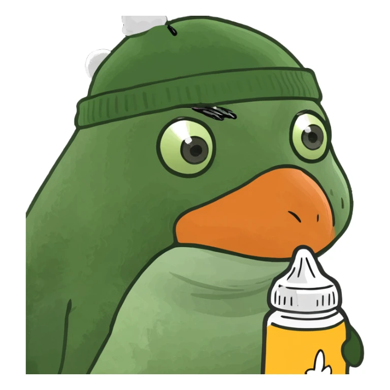 penguin doing drugs sticker